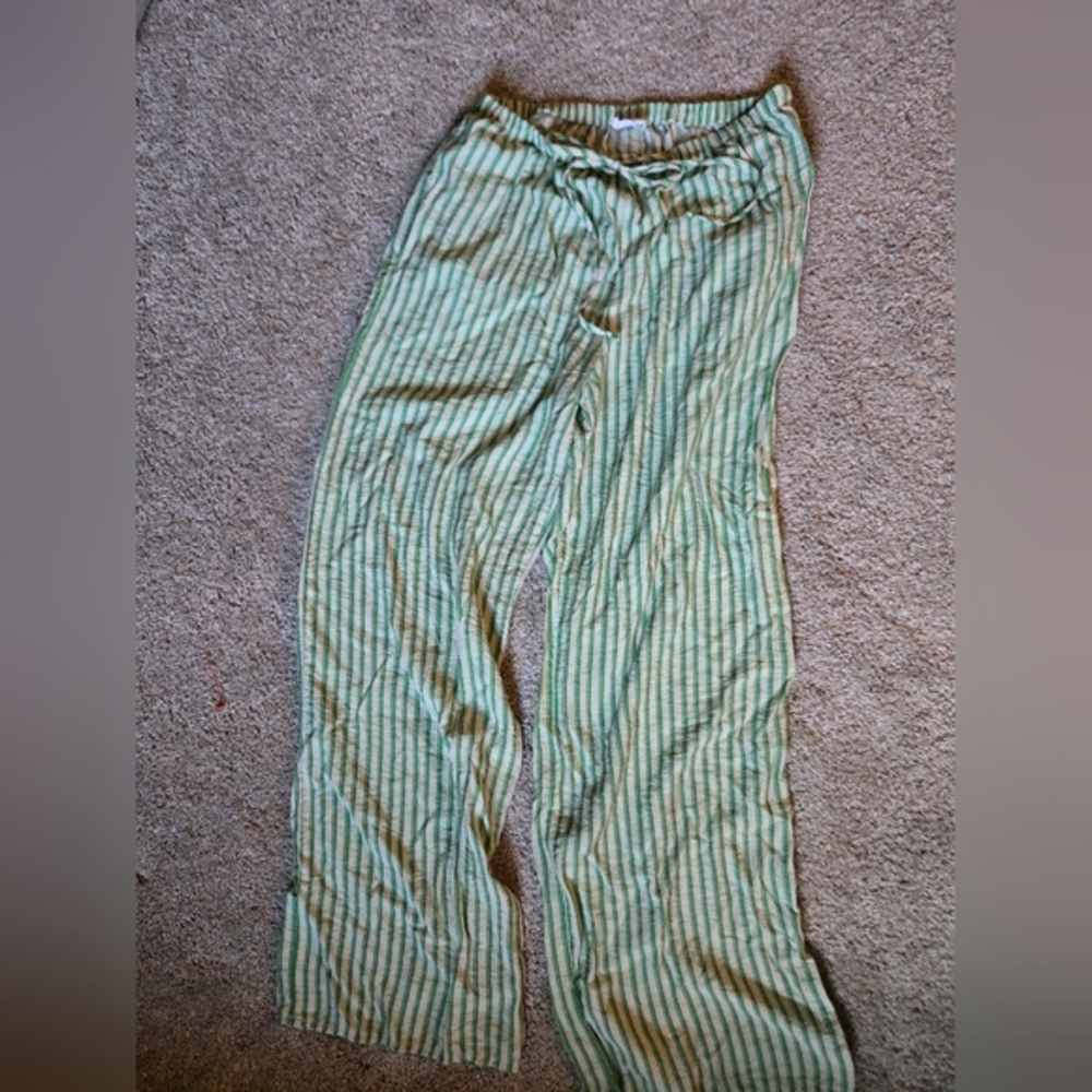Sienna‎ Sky Striped Pajama Womens Size Large Wide-Leg Drawstring Pants
